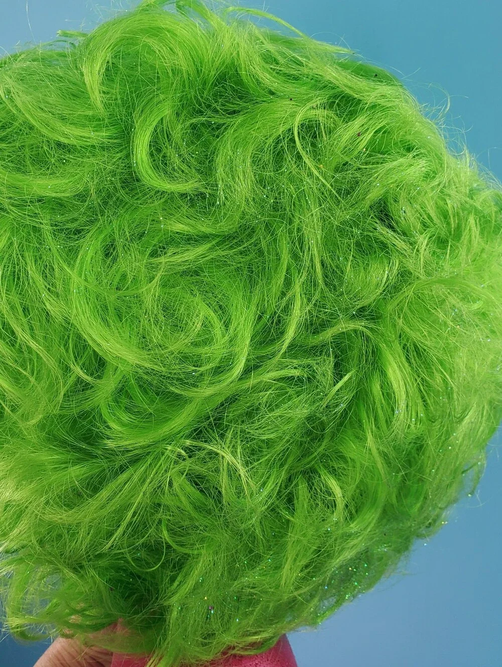 Fifi's custom green and purple wig
